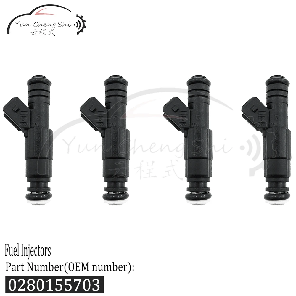 4 Pcs High Qulity 0280155703 53030778 53030343 33007127 Flow Matched Fuel Injector Set for 1993-1995 Jeep 4.0