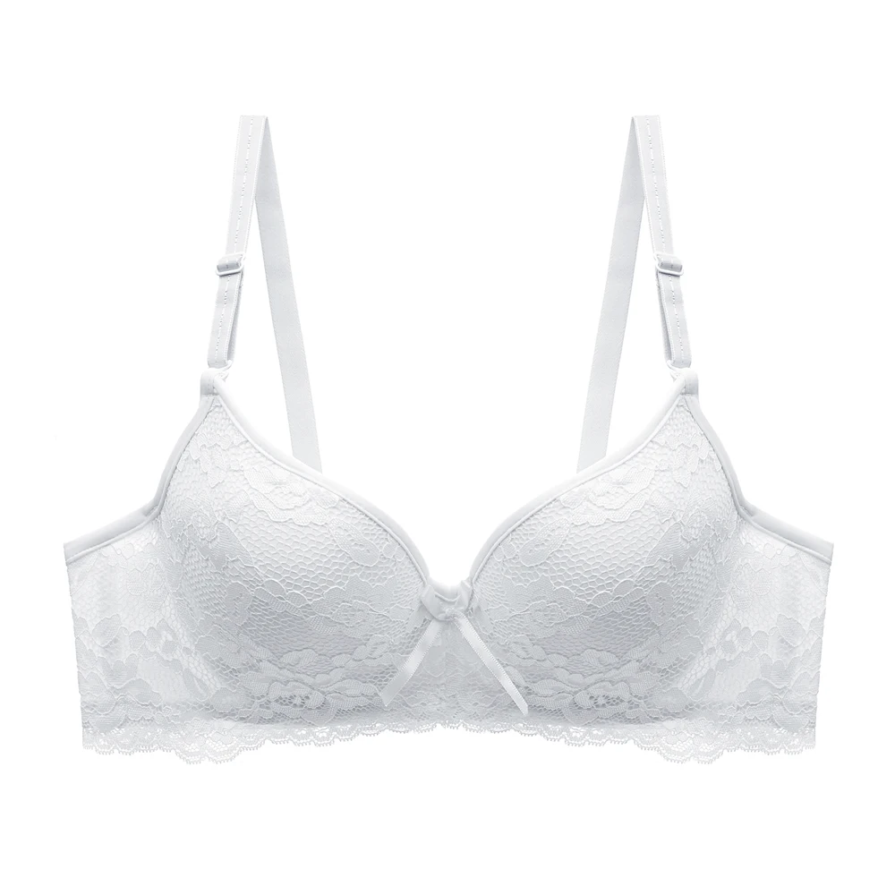Sexy hluboká podprsenka s pěnovým košíčkem a push-up podprsenkou s květinovou krajkou a vyztužením pro ženy - náhled 2