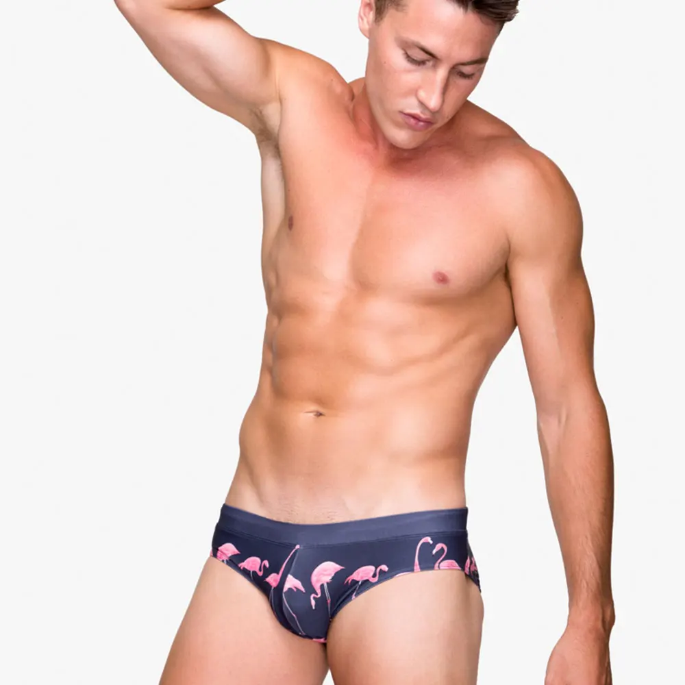 UXH Costume Da Bagno Uomo Blu Con Stampa – Modello Surf Slip A Vita Bassa, Asciugatura Rapida, Taglie S-XXL - 4