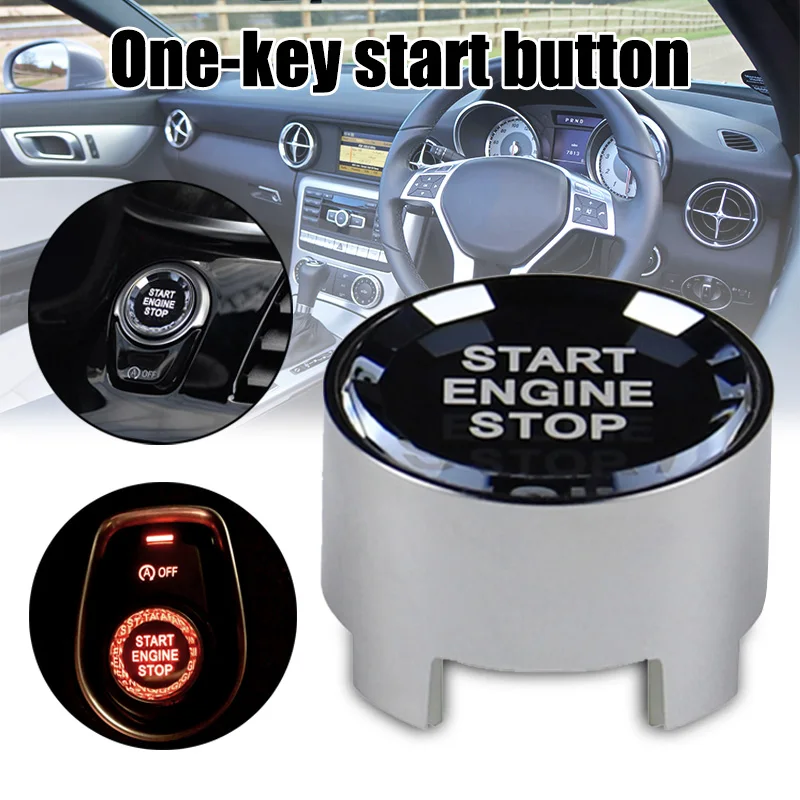 

Car Engine Start Stop Button One-Key Auto Replacement Parts Vehicle Modification Silver Car Styling