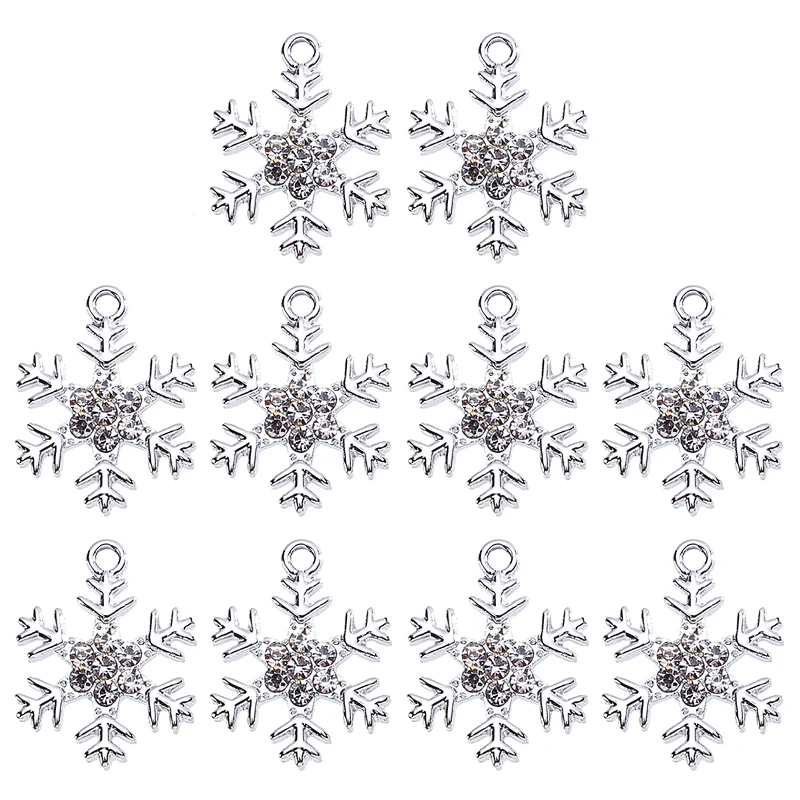 17*22MM 20Pcs/Set High Quality Golden Snowflake Charm Pendant Fashion Earrings DIY Handmade Jewelry Making Accessories Wholesale