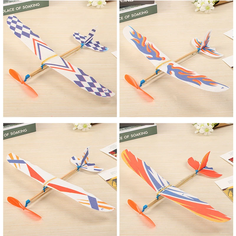 Bandas de goma aviones de energía lanzamiento manual lanzamiento espuma planeador inercial avión juguetes al aire libre para niños regalos