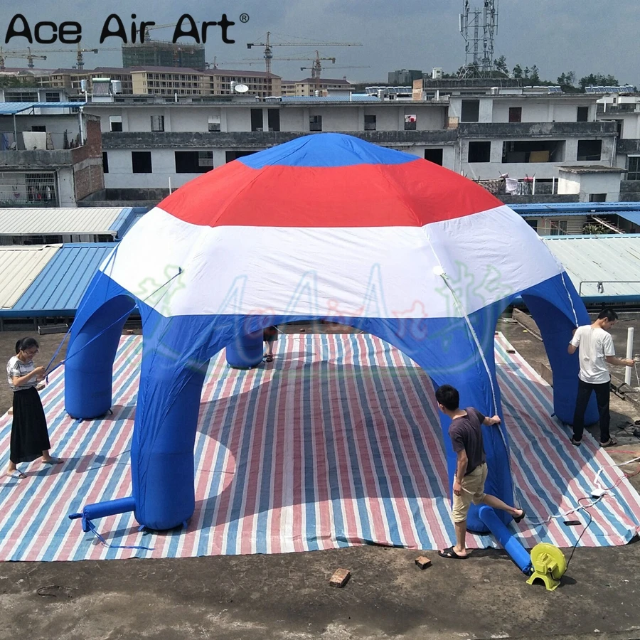 

7m diameter Portable Multi-color inflatable spider dome canopy lawn tent with air blower for shelter and advertising