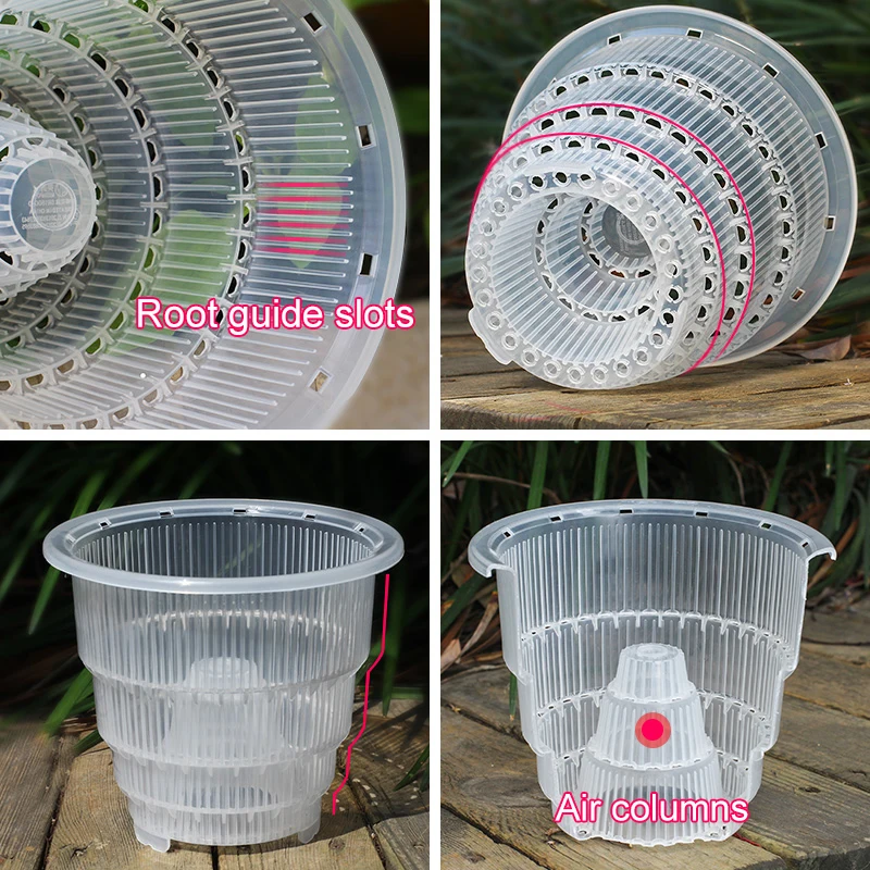 New Version 10 cm Clear Orchid Pots with Air Column Transparent Pots Plastic Flower Pot with Air Holes