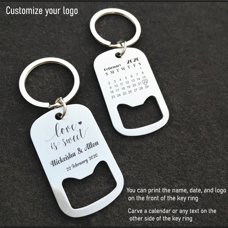 Personalisierter Flaschenöffner, individueller Kalender, Name, Datum, Bierflasche, öffnender Schlüsselanhänger/Schlüsselanhänger, Party, Hochzeit, Gastgeschenk, Geschenke, Souvenirs – Detail 4