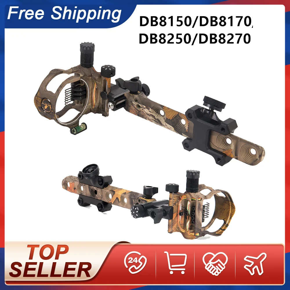 

Archery Topoint 5/7 Pin Bow Sights DB Series Micro Adjust Tool Less Design for Archery Hunting Shooting