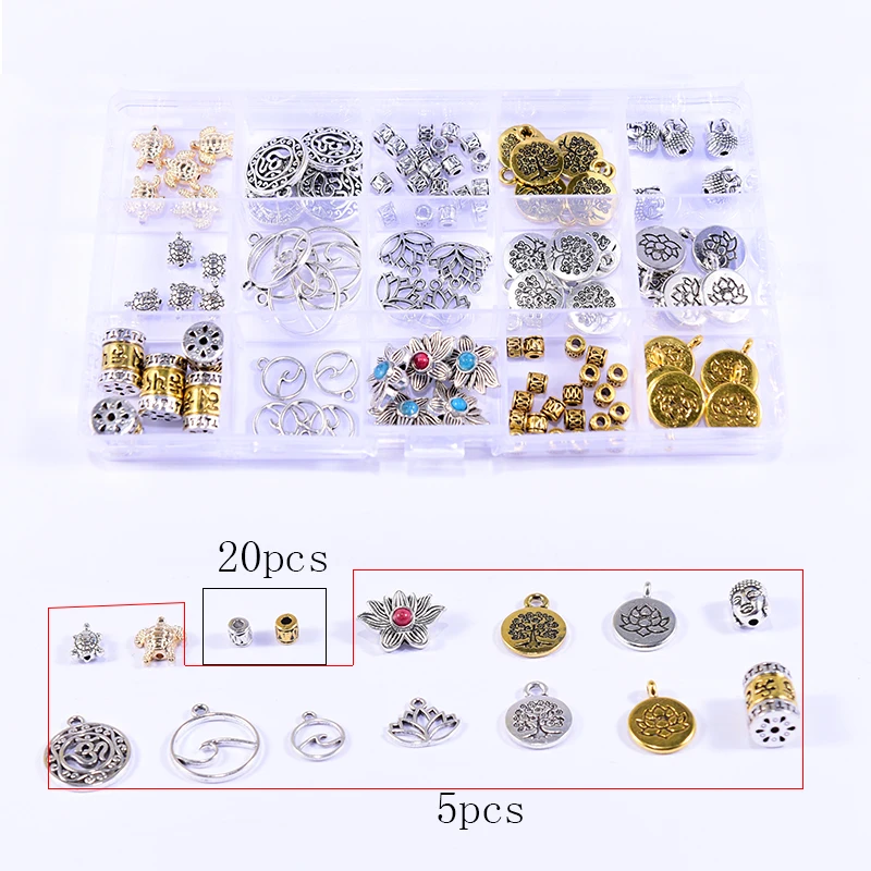 15 Kinds of Nepal Buddha Beads Pendants For Jewelry Making Set Needlework Components Bracelet Necklace Handicraft Accessories