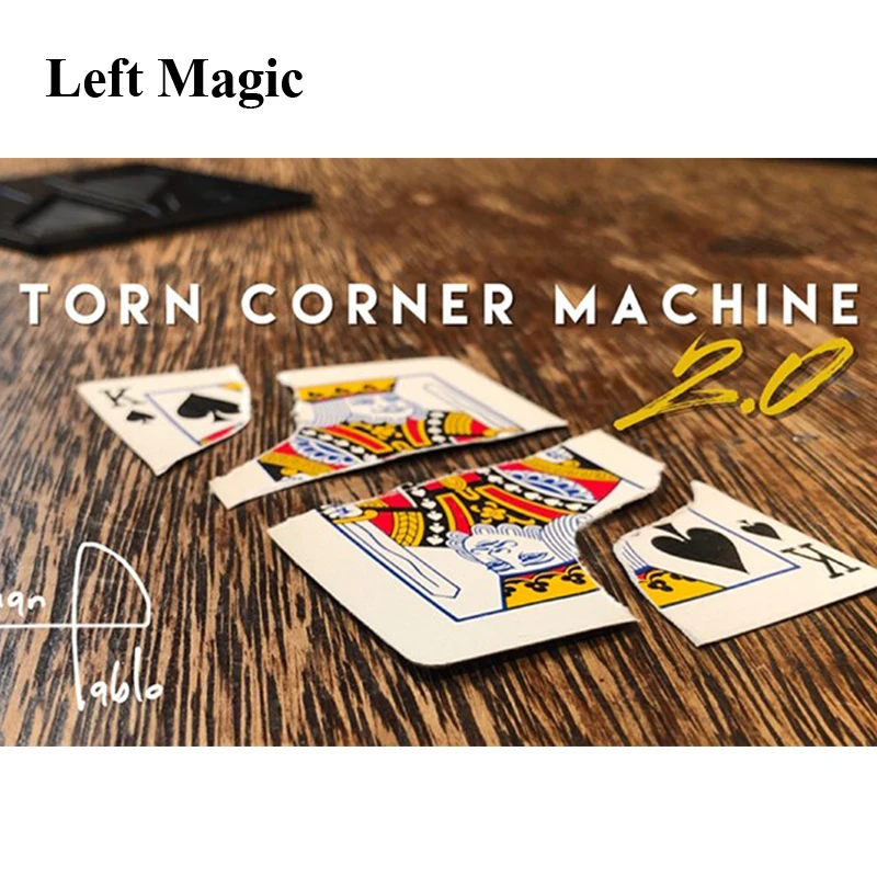 Torn Corner Machine 2.0 (TCM) by Juan Pablo Torn Magic Tricks Card Gimmick Magic  Props Illusions Close up Restore Magician Deck