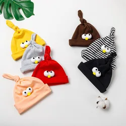 Gorros de punto puntiagudos con ojos grandes para niño y niña, gorro de ganchillo de dibujos animados, para bebé, verano, primavera