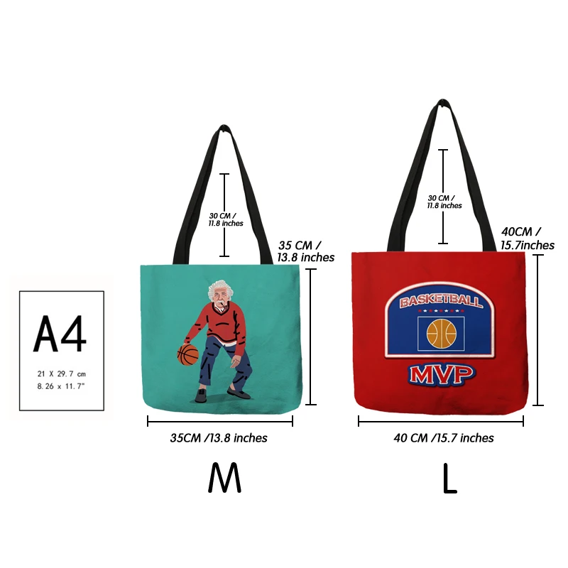 Fashion Branded Women Handbags 2021 Creative Basket Ball Print  Shopping Bag Graphic Tote Teenager Colleague School Bags Bookbag