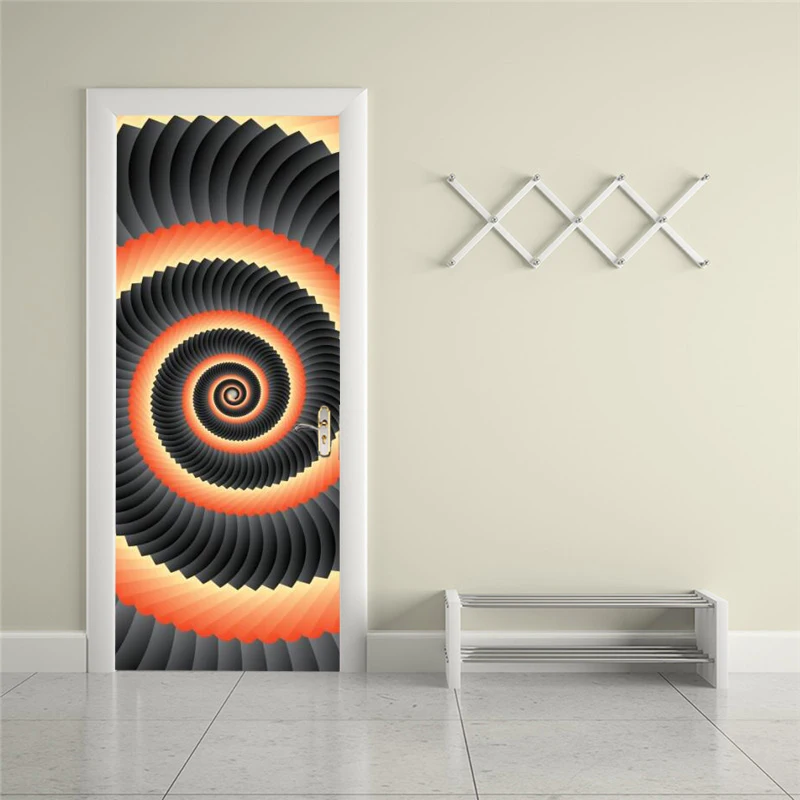 Self-adhesive abstract pattern art door stickers home decoration door cover wall stickers mural porch wallpaper poster