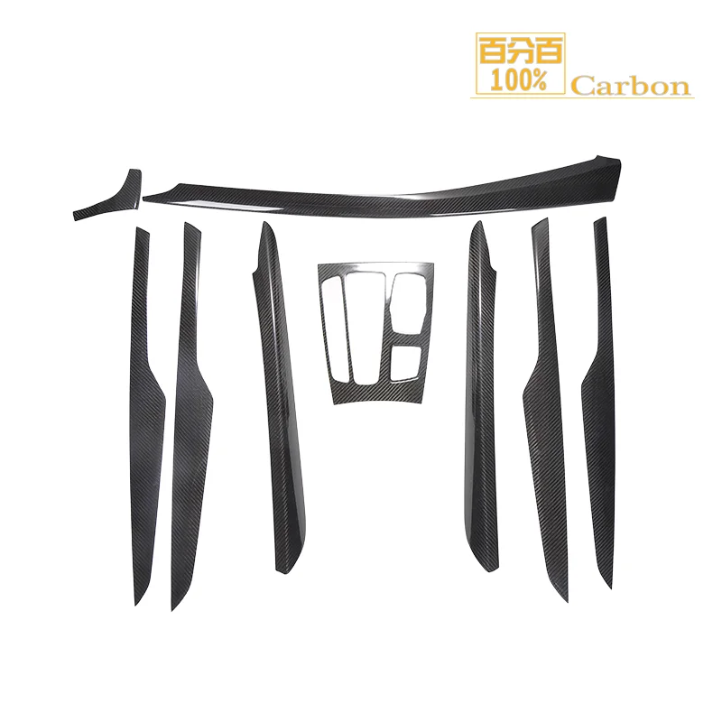 9pcs/set dry carbon fiber interior trim car interior parts dashboard trim for BMW X5 F15 2014-2017