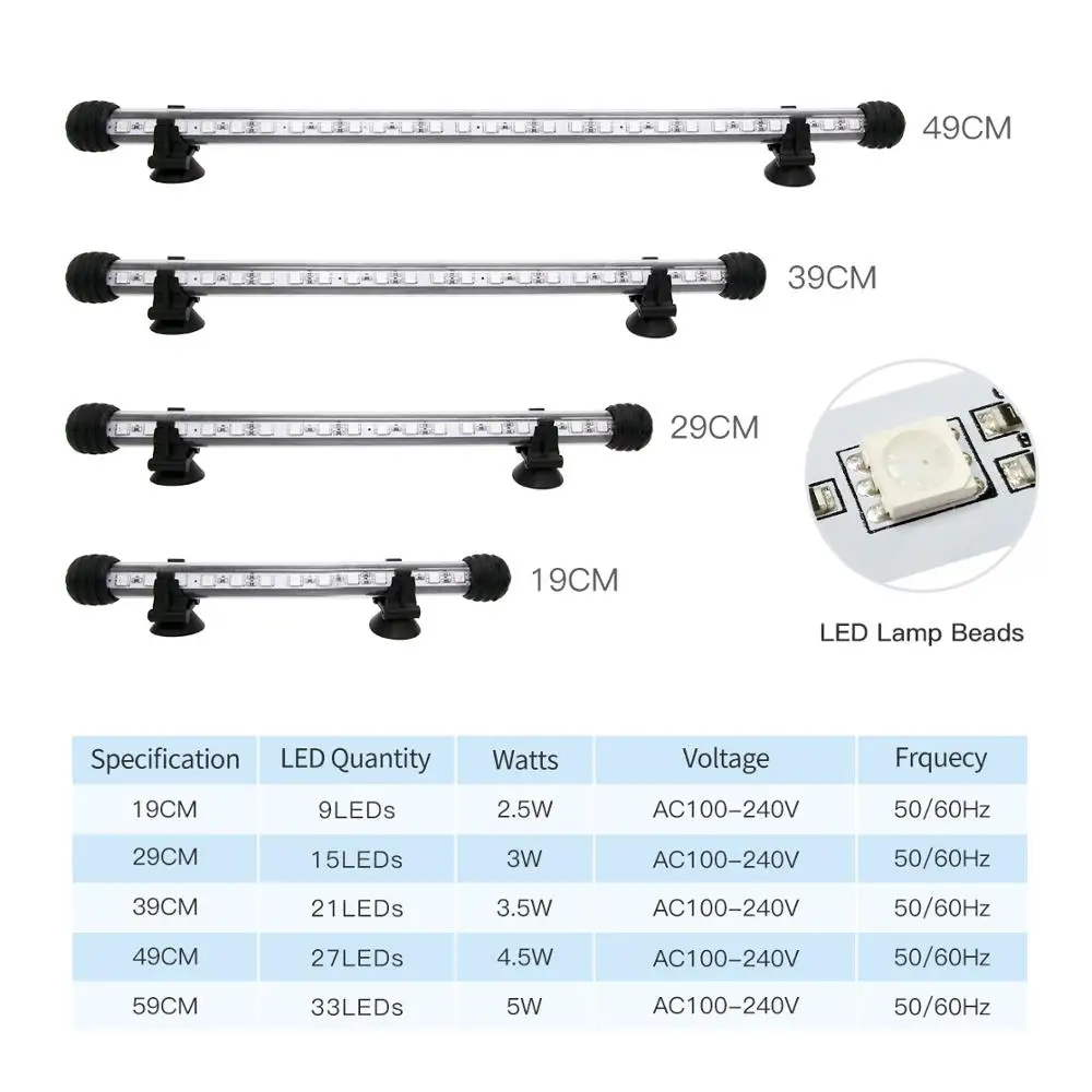 Newest Lamp For Aquarium LED 19-59CM Fish Tank Light For Aquarium 19-59CM 3 Ways Controller Aquarium LED Ligthing Timer Function