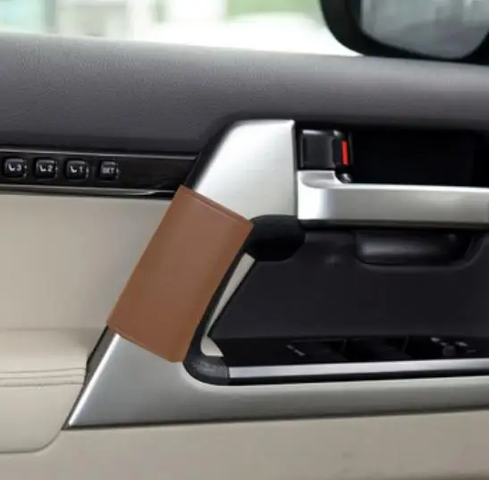 Car Door handle Protective Microfiber Leather Cover Door handle leather case For Toyota Land Cruiser 200 LC200 car interior