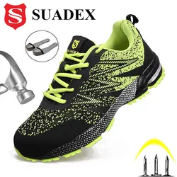 SUADEX scarpe antinfortunistiche uomo donna stivali con punta in acciaio Sneakers da lavoro antisfondamento calzature estive traspiranti leggere taglia EUR 37-48