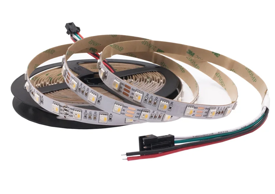 IP20/67 SK6812 12V RGBW LED Strip Light(Similar WS2812B) 60LEDs Individual Addressable RGBWW Led Pixel Strip Lights