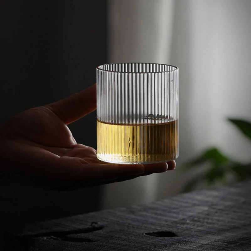 

Nordic Simplicity Ripple Glass Cup, Transparent Whisky Glasses, High Temperature, Tea, Water Drink, Milk, Juice, Coffee, Beer