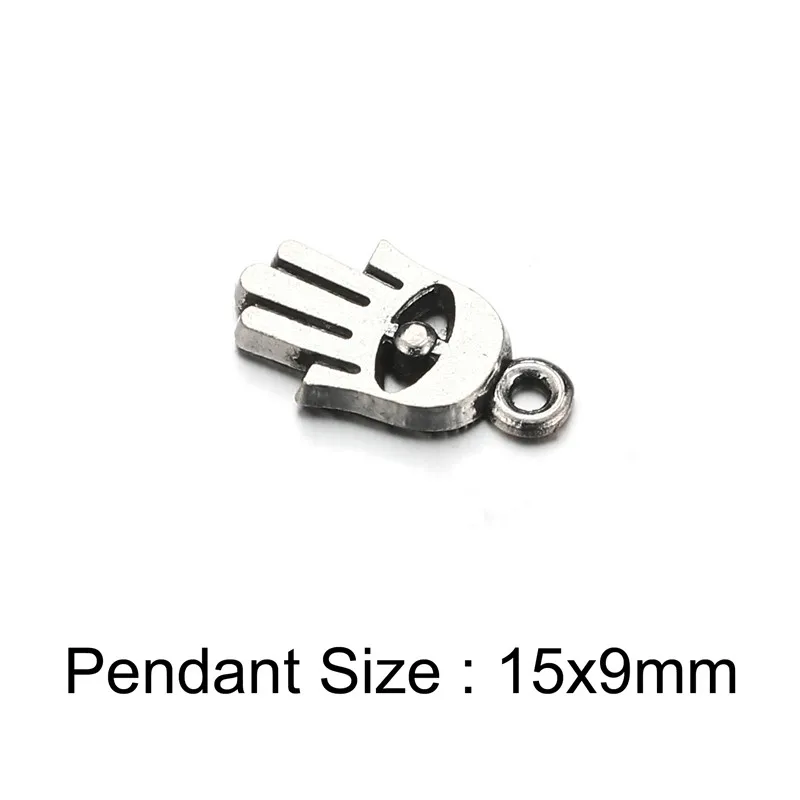 10PCS/Lot Wholesale Evil Eye Hamsa Palm Charms for Jewelry Diy Making Hand Fatima Pendant Accessories
