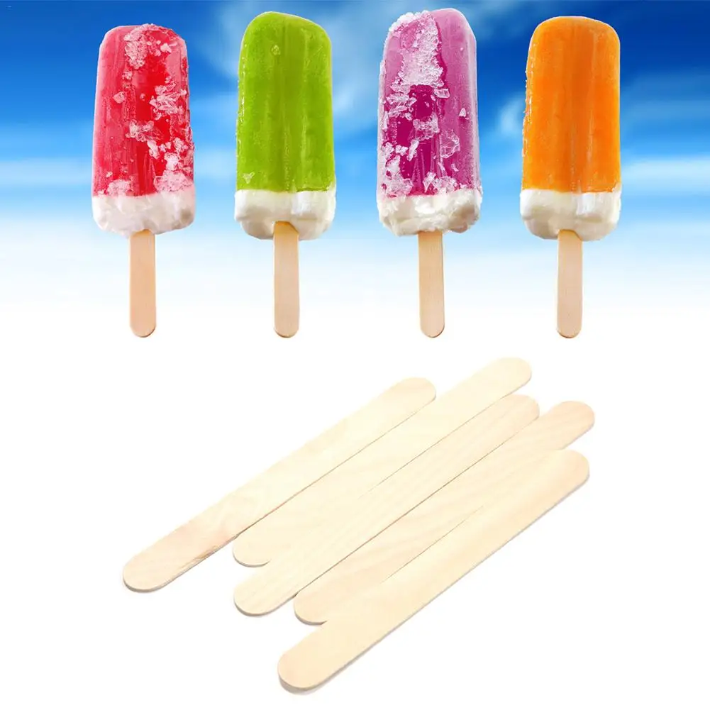 50pcs Popsicle Stick Ice Cube Maker Cream Tools Model Special-Purpose Wooden Craft Stick Lollipop Mold Accessories 6.5-16cm