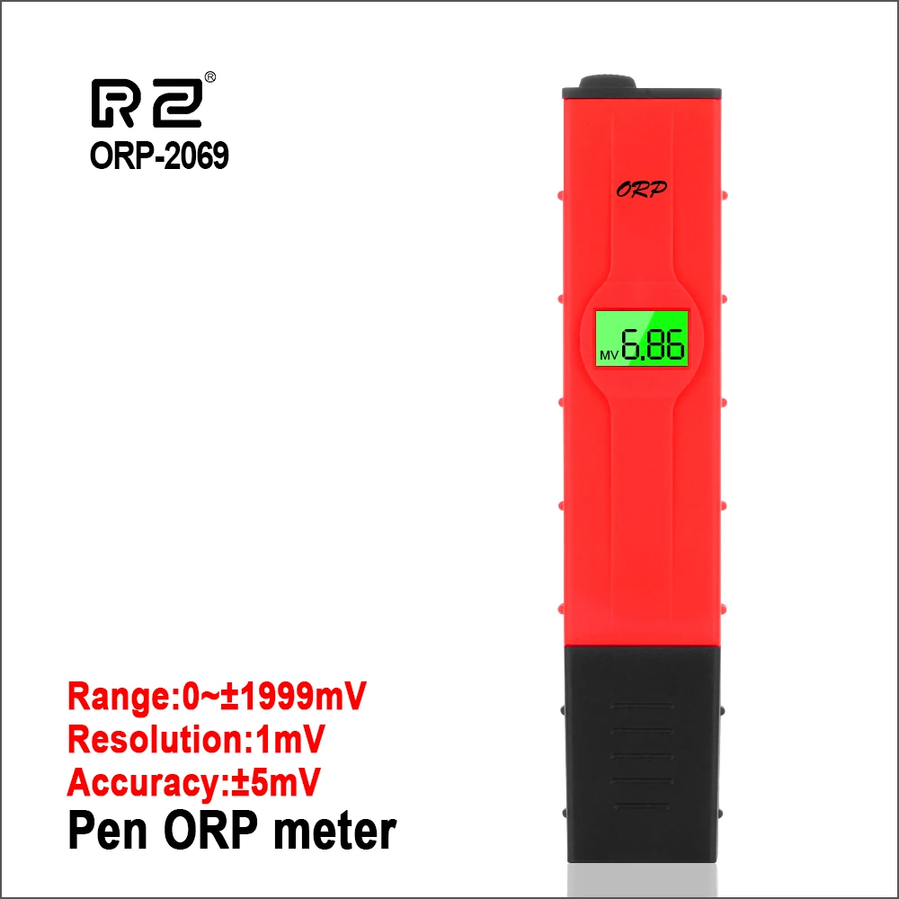 RZ Digital Red Pen Tester Water Quantity Pool Tester ORP Meter With Backlight ORP-2069 Water Quality Monitor ORP Meter