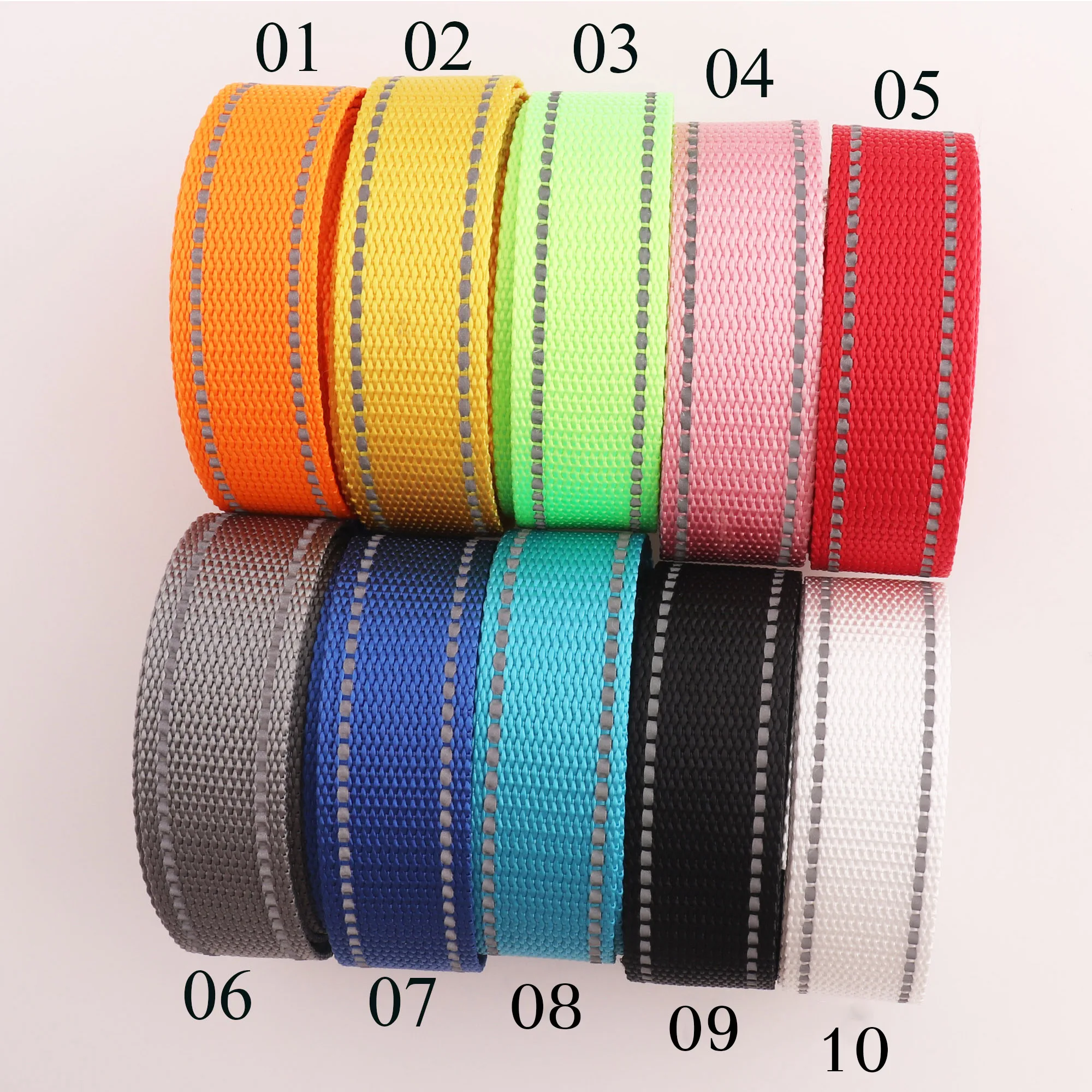 25MM Nylon Webbing Polyester Canvas Ribbon Striped Webbing Belt Purse Strap Handbag Handle Sewing Bag Pet Collars Leash -1\