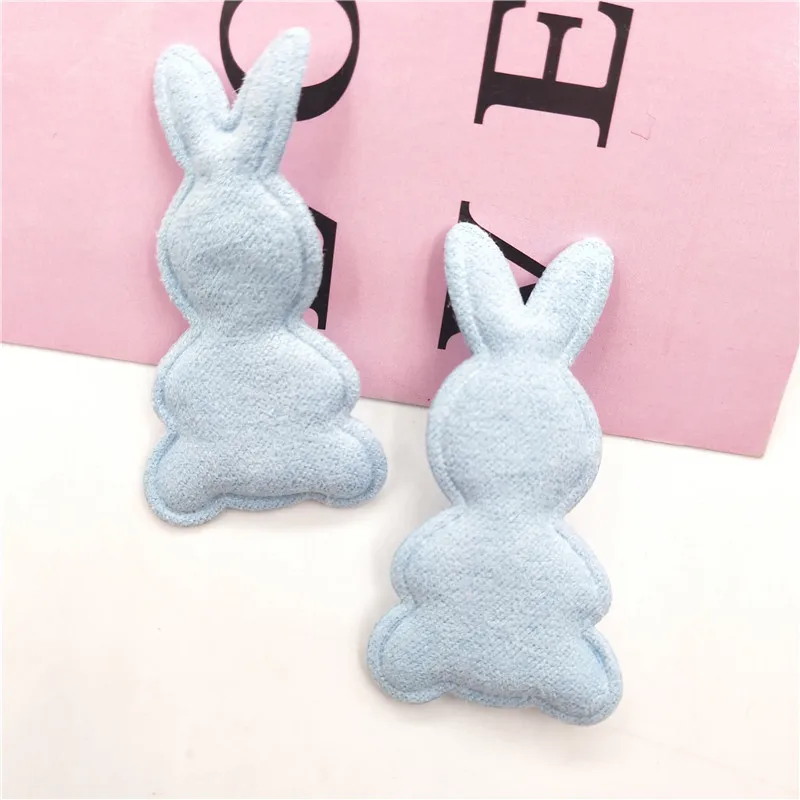 60pcs/lot Rabbit Shape Padded appliques for headwear decoration handmade hair clip accessories