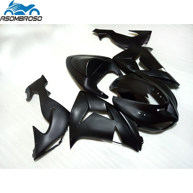 

Matte Black Motorcycle Bodyworks for Kawasaki Ninja ZX10R fairing kit 2006-2007 plastic racing fairing set zx10r 06 07 GH43
