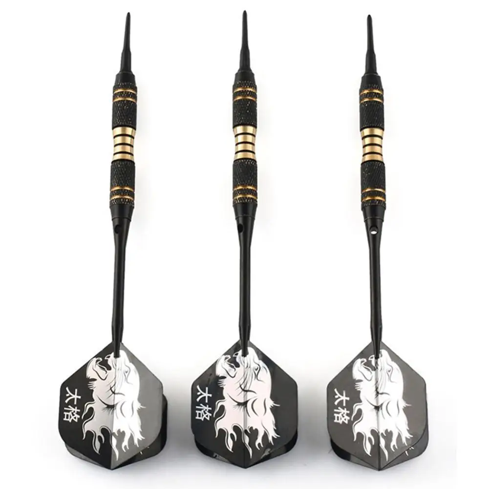 3pcs/Set Professional Black Darts 18g Safty Soft Darts Electronic Games Dartboard Soft For Indoor Tip Dardos W1A0