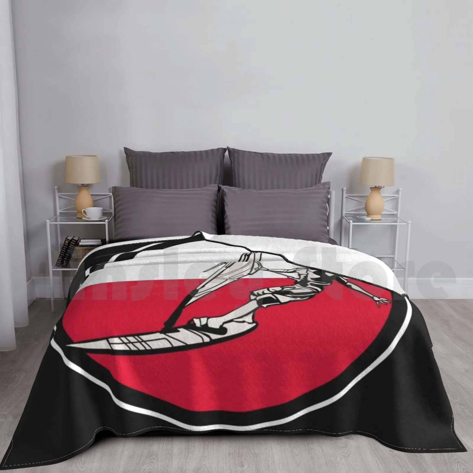 Windsurfing Poland Blanket For Sofa Bed Travel Windsurfing Wind Surfing Poland Flag Polish Windsurfer Windsurf