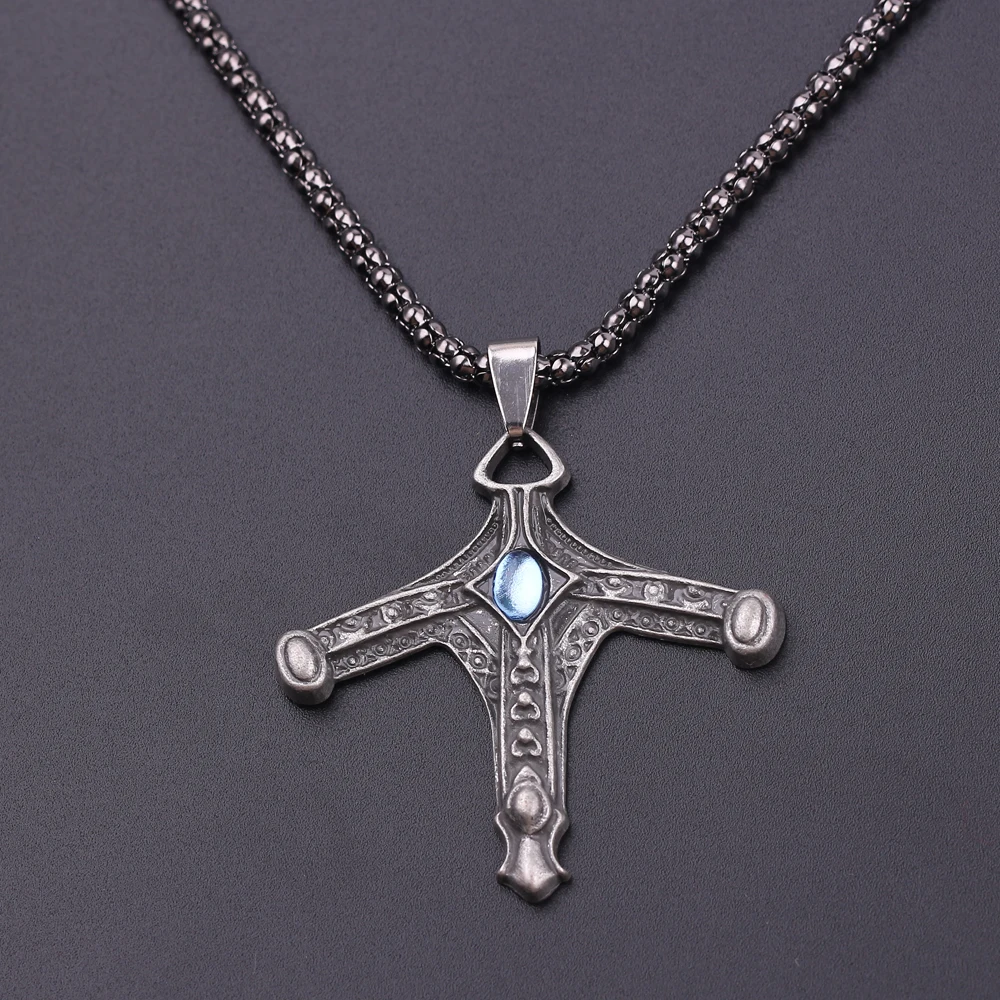 Game Bloodborne Choker Necklace Vintage Personal Badges Sword Hunter Cross Pendant Women Men Fashion Jewelry Amulet Necklaces