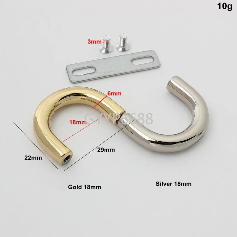 10-30-100pcs 6.0 7.0mm wire 18mm 19mm polished U shape arch bridge for chain purse u ring connector buckle bag accessories