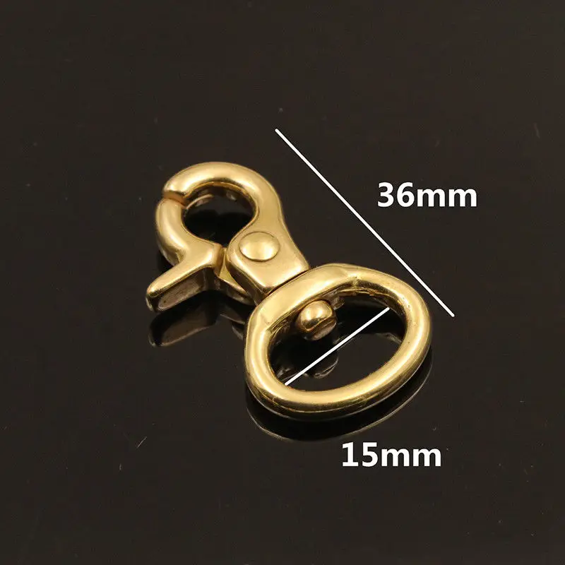 1pcs Brass bag snap hook swivel eye fob clip lobster claw trigger clasp for Leather Craft bag strap belt webbing keychain