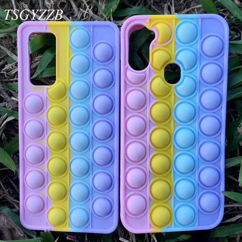 

Relieve Stress Push Bubble Silicone Case For Samsung Galaxy S20 FE 5G S10 Plus S9 A12 A13 A31 A32 A51 A52 Soft Phone Back Cover