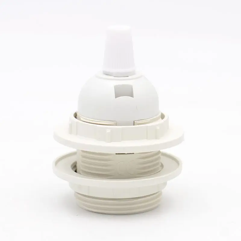 CE Plastic Lamp Holder E27 Threaded Lamp Socket Bulb Holder Base With Lampshade Rings