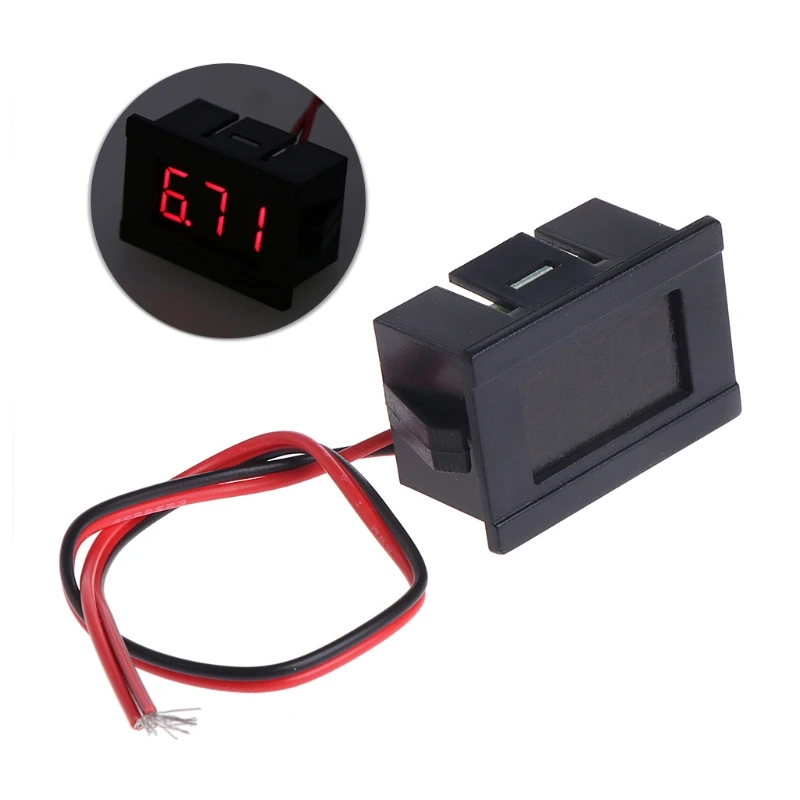 DC 2 Wires 4.5-30V Mini LED Digital Display Voltmeter Volt Voltage Panel Meter Cars Reverse Polarity for Protection