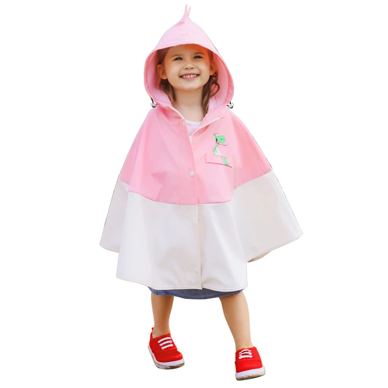 Rainfreem Healthy Children PU Raincoat Boys and Girls Rain Poncho Outdoor Rain Gear Lovely Kids Rainwear