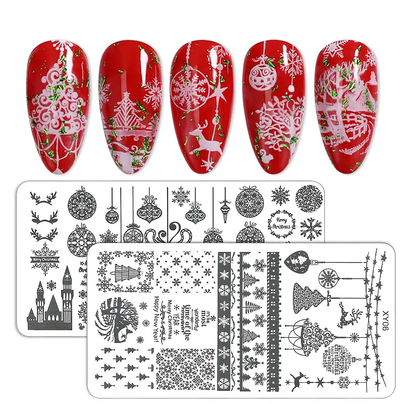 Nail Art Templates Stamping Plate Halloween Printing Stencil Manicuring Tool Christmas Xmas Flower Overprint Nail Stamp