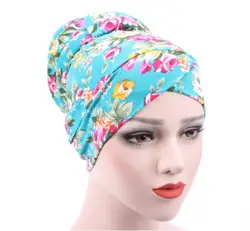 Leopard Print Muslim Fashion Women's Hijabs Muslim Cotton Cover Inner Cap Islamic Head Wear Hat Under Scarf