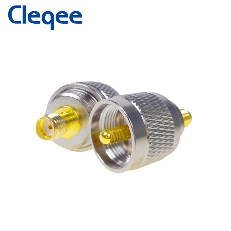 Cleqee 1 قطعة SMA أنثى إلى UHF PL259 ذكر PL259 موصل RF اقناع محوري محول
