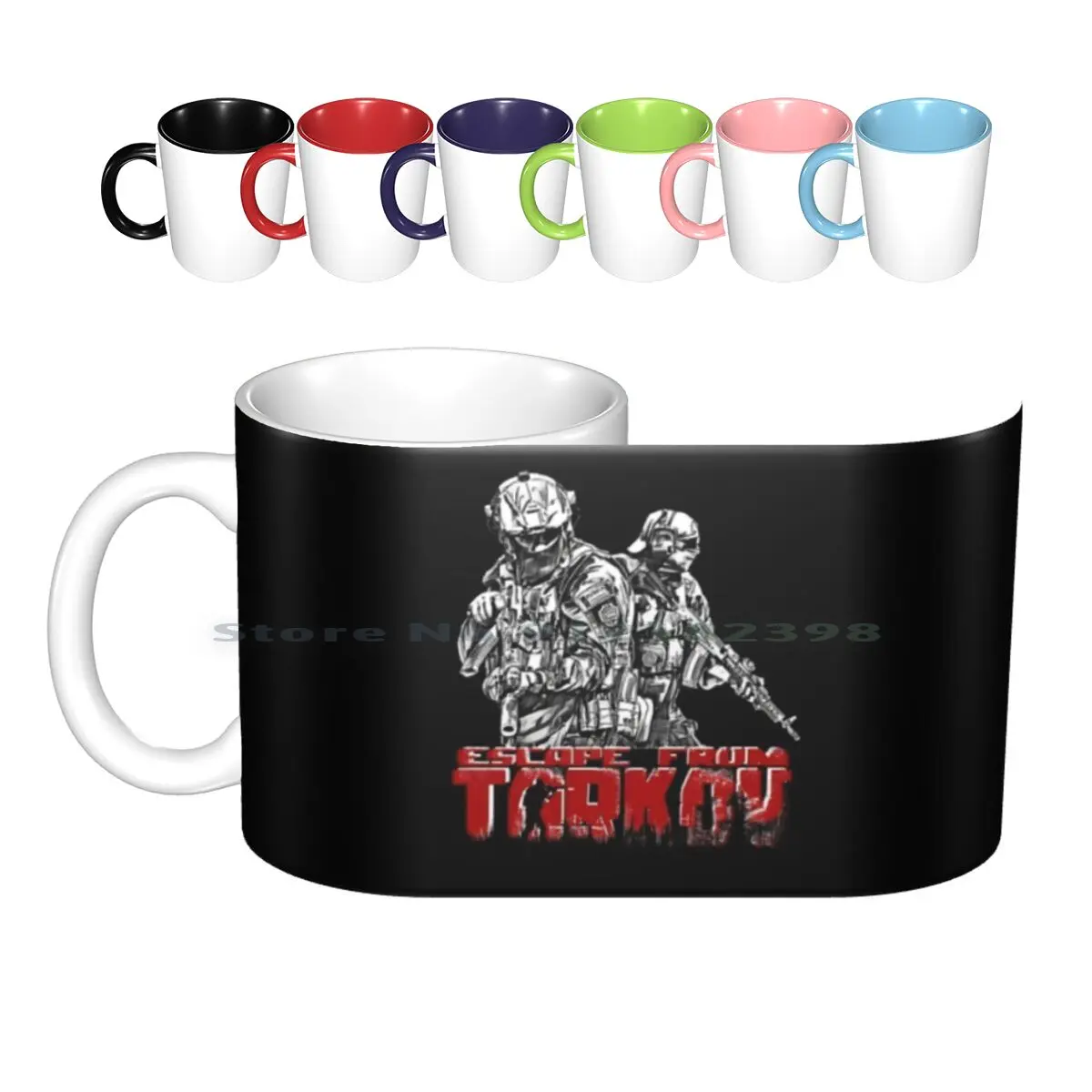 Escape From Tarkov White And Red Ceramic Mugs Coffee Cups Milk Tea Mug Tarkov Ring Elysium Battle Royale Pubg Game Steam Woods