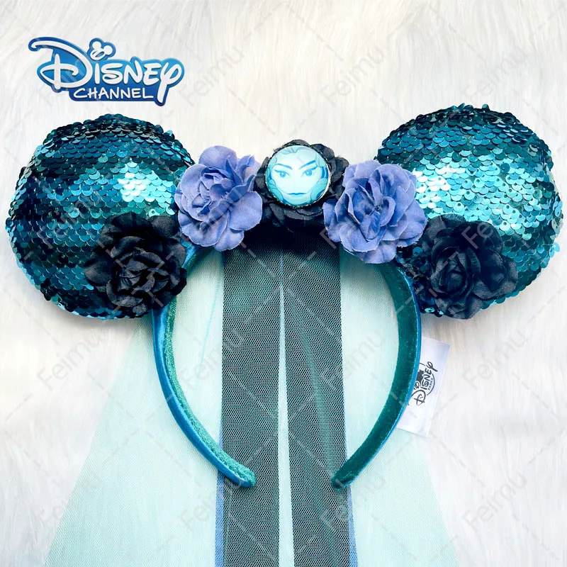 Disney 《Maleficent》 Bow Headwear The Evil Queen Veil Wedding Headdress Cosplay Plush Kids Gift Disneyland Mickey Ears Headbands