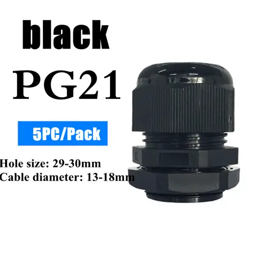 1/2/5/10pcs Waterproof Cable Gland Cable Entry IP68 PG7-PG36  White/Black Nylon Plastic Connector Joint - Image 22