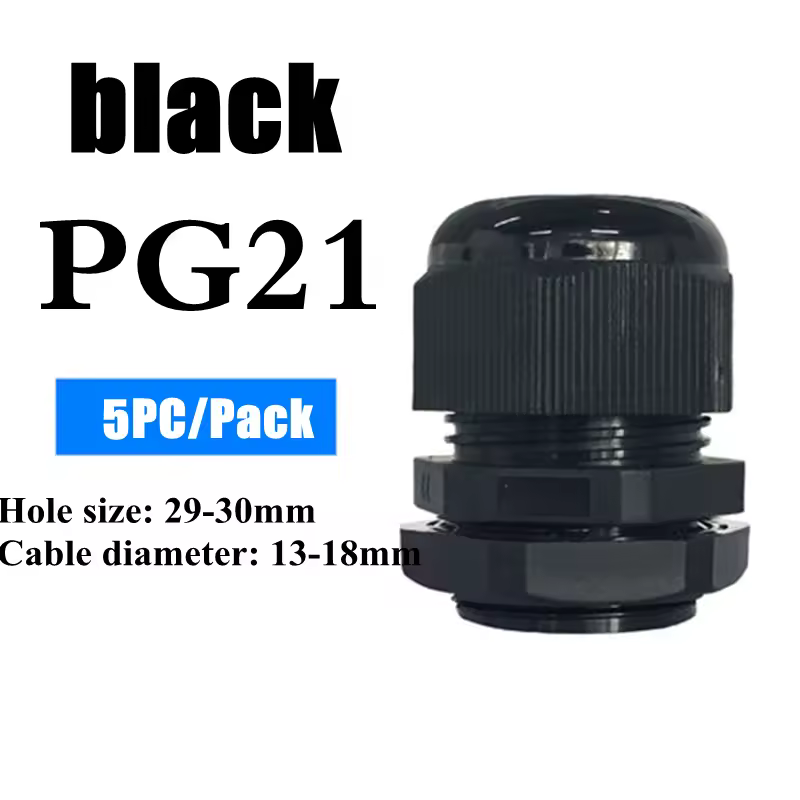 1/2/5/10pcs Waterproof Cable Gland Cable Entry IP68 PG7-PG36  White/Black Nylon Plastic Connector Joint - Image 22