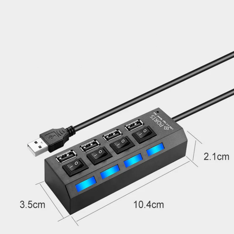 USB Hub Notebook Komputer U Disk Mouse Keyboard Splitter Multi-port Data Switch 50Cm Panjang Garis