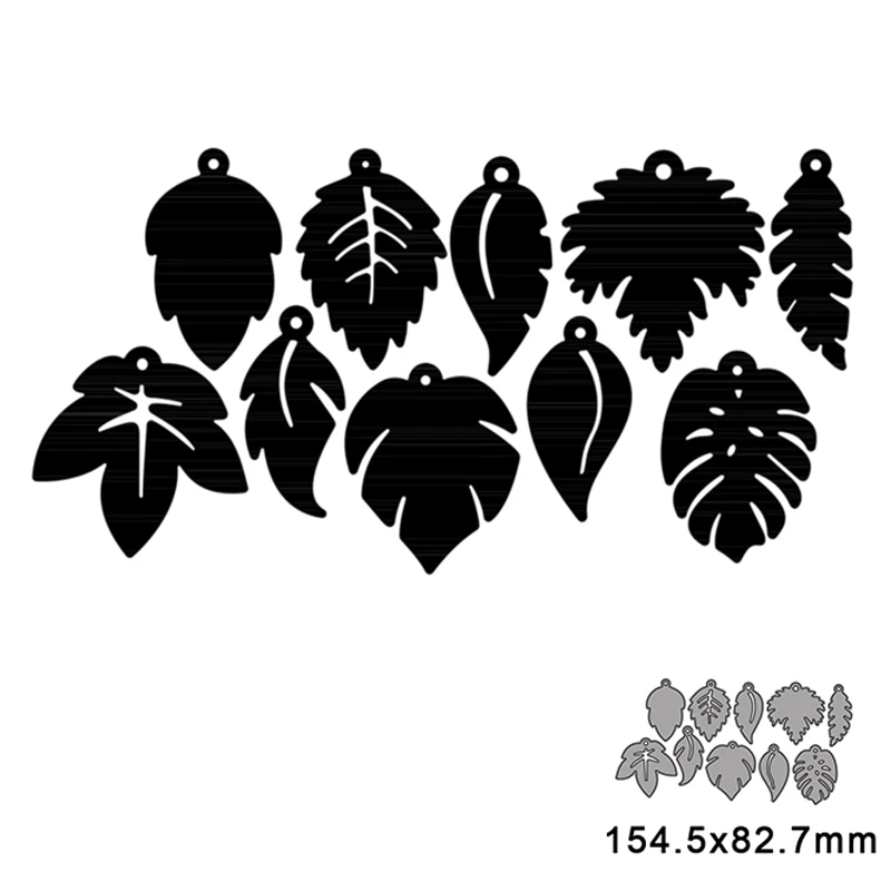 10pcs Cute Leaves Metal Cutting Dies For DIY Scrapbook Cutting Die Paper Cards Embossed Decorative Craft Die Cut New