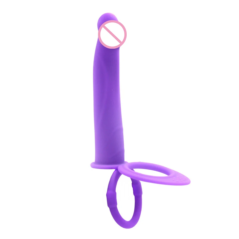 Silicone Double Penetration Penis Strap On Dildo Anal Butt Plug Prostate Massage Toys For Women Men Penis Ring Delay Ejaculation