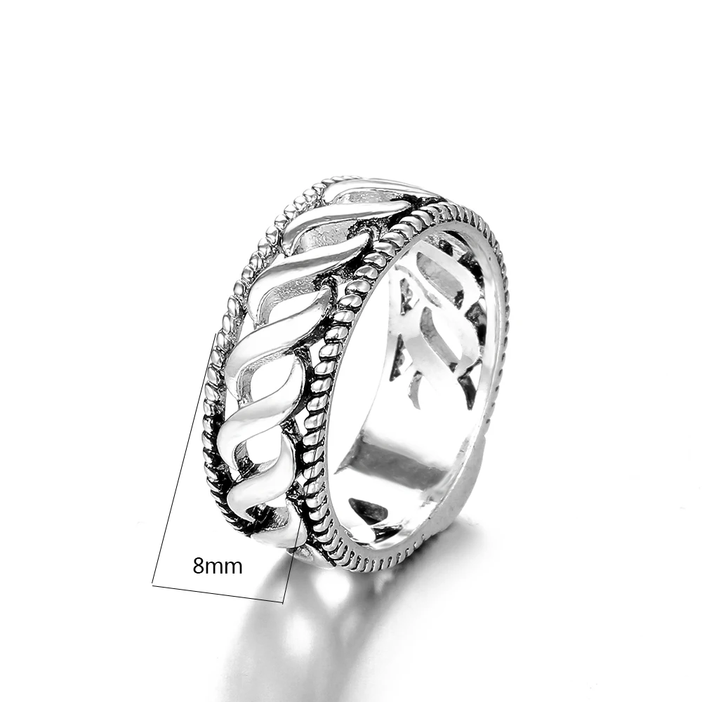 Buddha Ring Charms Vintage Punk Rock for Women Ancient Silver Color Midi Rotating Decorative Pattern Lucky Gift Women Jewelry