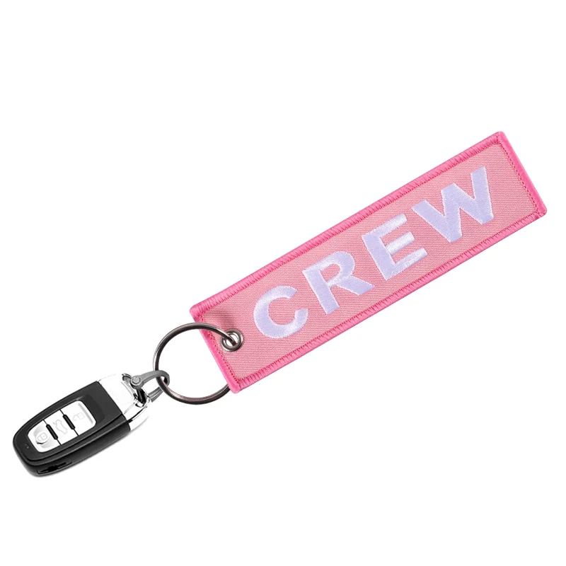 Fashion Jewelry Crew Keychain for Aviation Keychains llaveros Luggage Tag Embroidery Crew Key Ring Chain for Christmas Gifts