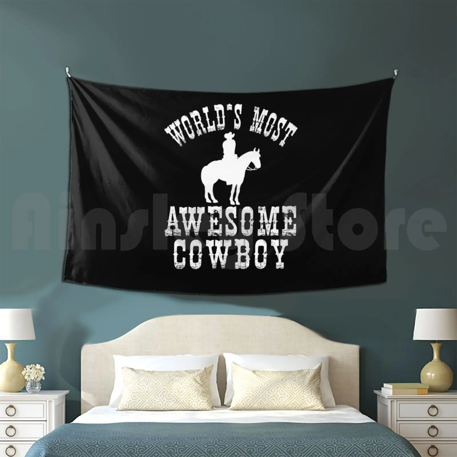 World's Most Awesome Cowboy Western Texas Urban Customized Tapestry Cowboy Cowboy Gift