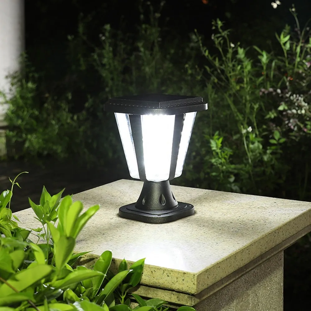 Solar Panel LED Wall Pillar Lights Outdoor Garden Decoration Lamps Column Headlights Household Waterproof Doorpost Street Lights